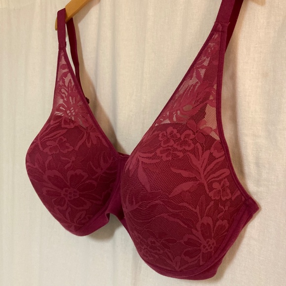 BALI Breathe Plus Size Raspberry Pink Lace Bra 3XL - Picture 3 of 12